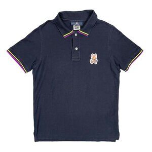 Psycho Bunny Polo Shirt Neon Collar 100% Pima Cotton Size 2